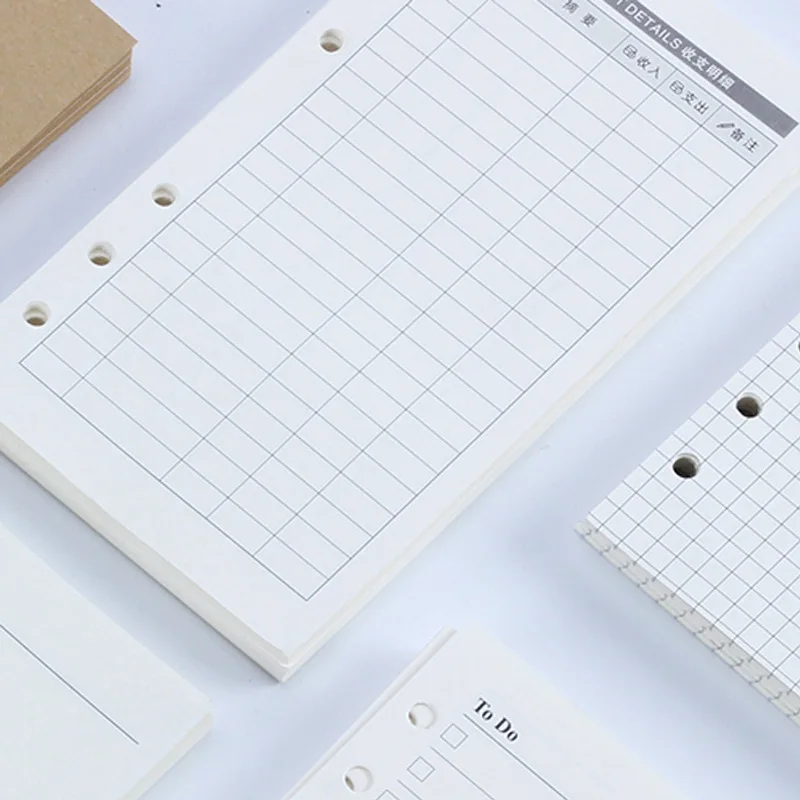 80 листов Высококачественная переплетная книжка на кольцах для блокнота A6 A5