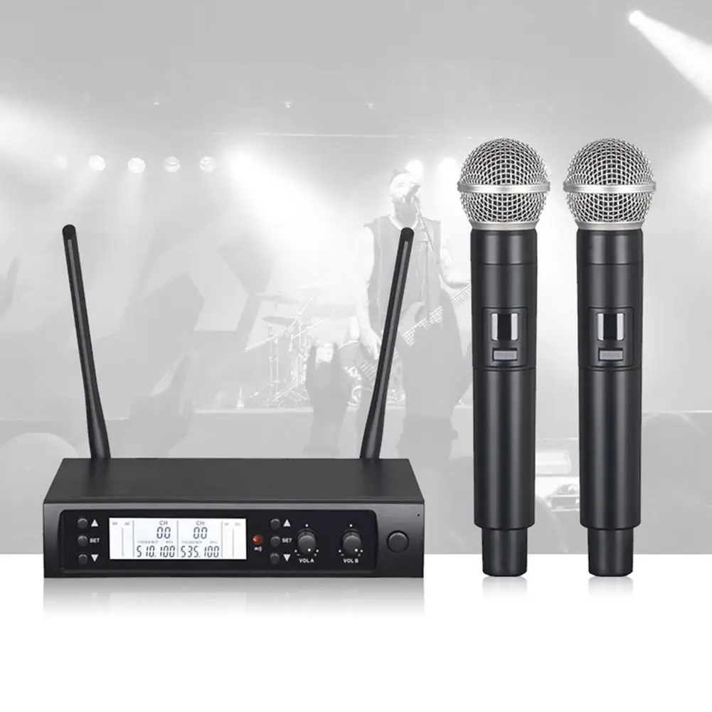 Беспроводная микрофонная система металлический микрофон для караоке UHF