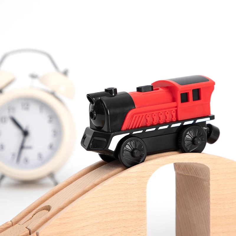 

Wooden Tracks Magnetic Rail Diecast Slot Train Electric RC Cars with Light and Sound Magnetic Toys for Children Christmas Gift