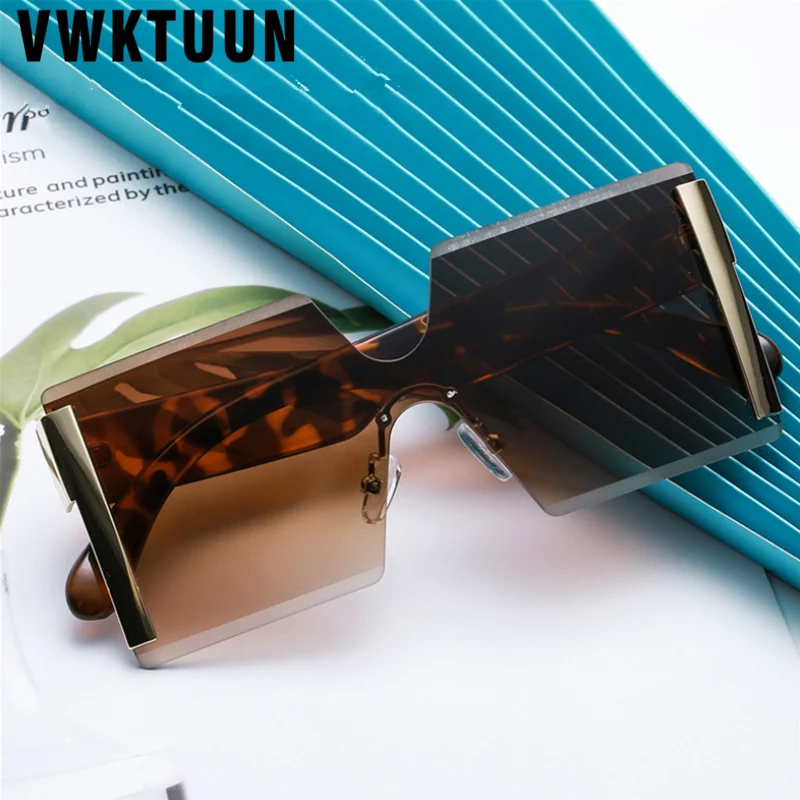

VWKTUUN Sunglasses Women 2021 Square Shades Oversized Sunglasses Colorful Lens Sun glasses Vintage UV400 Oculos Female Points
