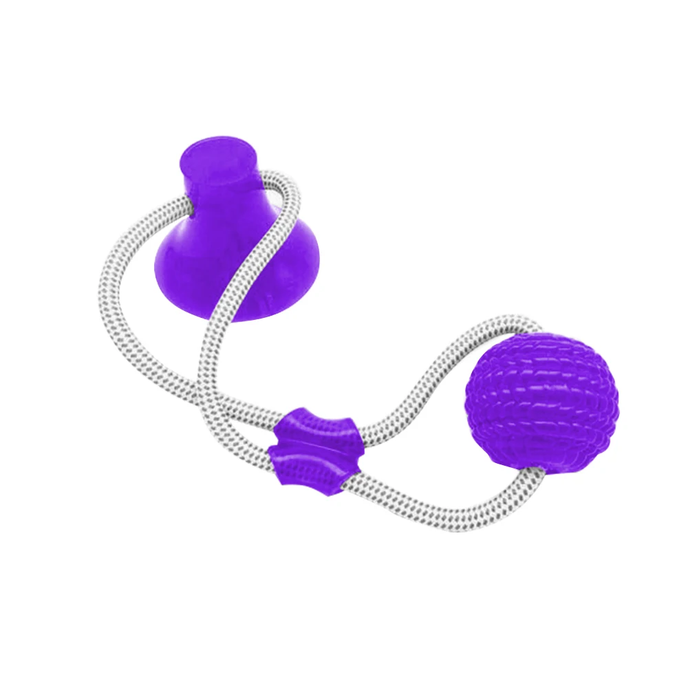purple Игрушка для укуса собаки буксир веревка мяч укусы игрушки для домашних животных собака на присоске молярная игрушка для домашних животных интерактивный Прорезыватель для зубов игрушки для укуса - Цвет: purple