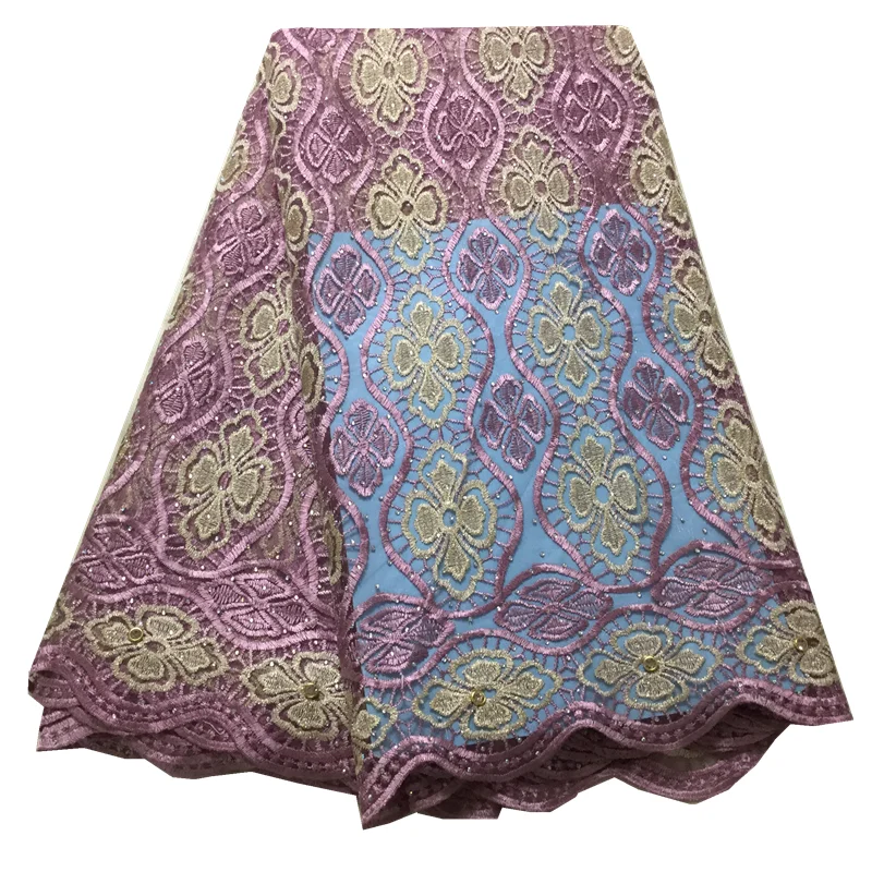 

New Design 2020 High Quatily Water Soluble Lace African Cord Lace Fabric Guipure with stone Lace Fabrics For Women Dress party