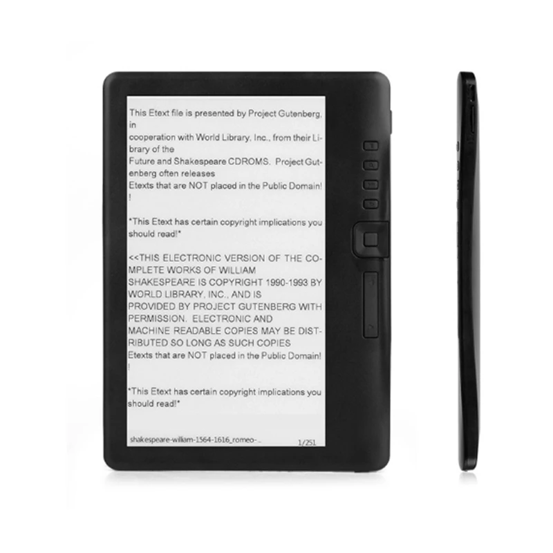 7-дюймовый электронная книга E-Ink LCD Color Sn Smart с HD разрешением цифровой видео MP3