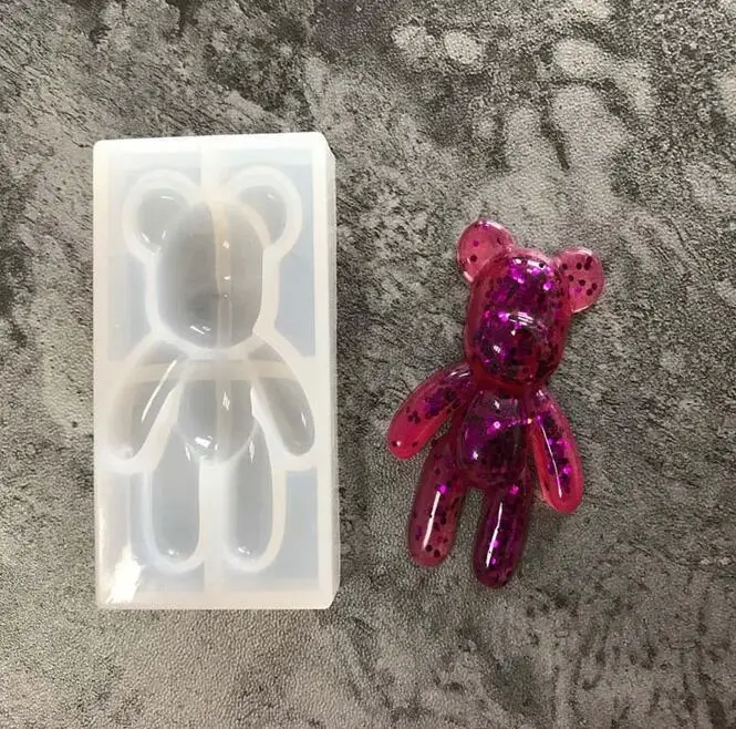 Popular1PC кошка Медведь лапа кролик в форме DIY силиконовая высушенная форма цветок ювелирные изделия аксессуары инструменты оборудование полимерные формы - Цвет: Violent bear