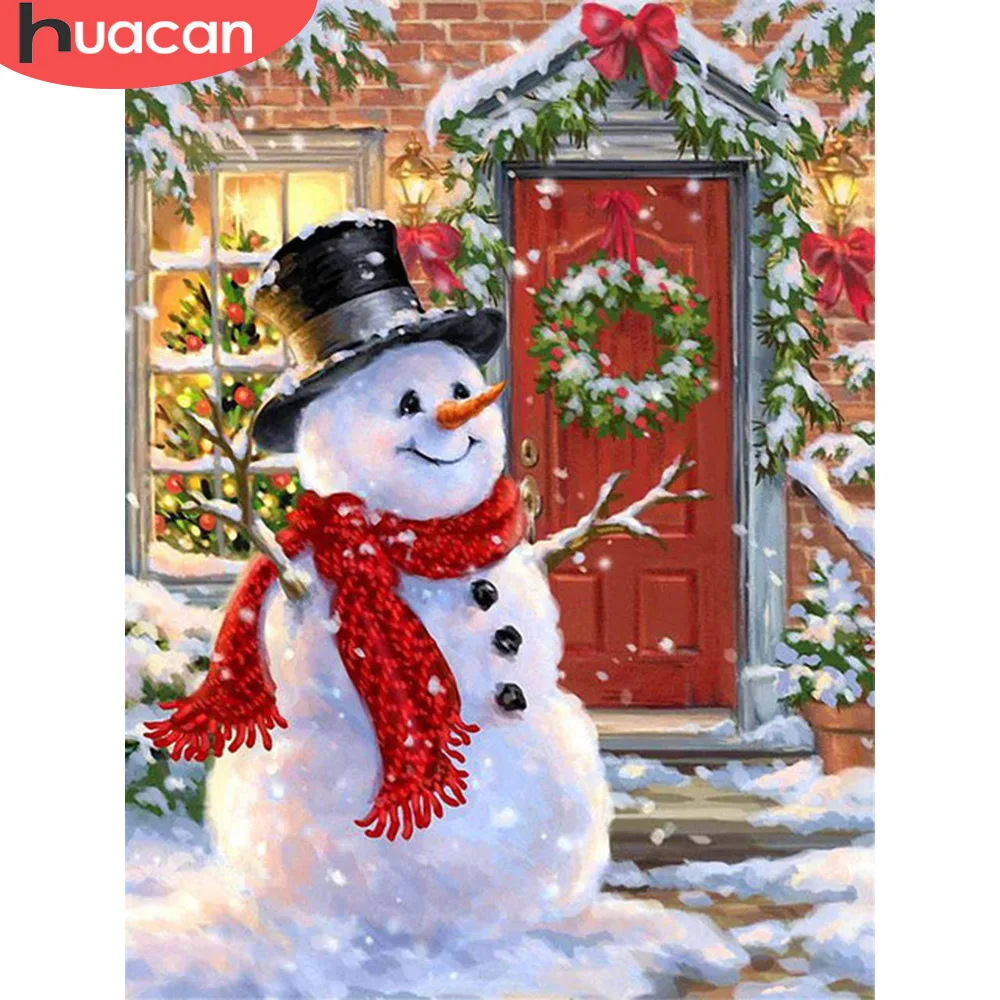 HUACAN полностью квадратная Алмазная вышивка &quotСнеговик&quot алмазная картина