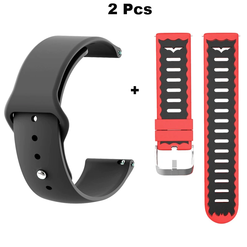Браслет 22 мм для Xiaomi Huami Amazfit GTR 47 мм Pace Stratos 2 ремешок для часов samsung gear S3 Galaxy 46 мм ремешок для часов Correa - Цвет: Black-Red Black