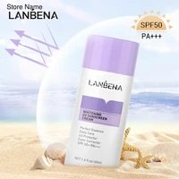 lanbena purple whitening uv sunscreen cream spf50 face sunblock body sun protection solar lotion moisturizing daily care 40ml