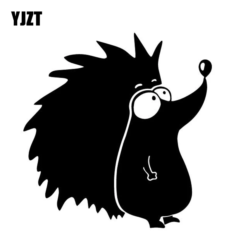 YJZT 16 см* 16,1 см мультфильм Ежик прекрасный Декор, винил, переводная наклейка шаблон двери автомобиля стикер черный/серебристый C4-2705