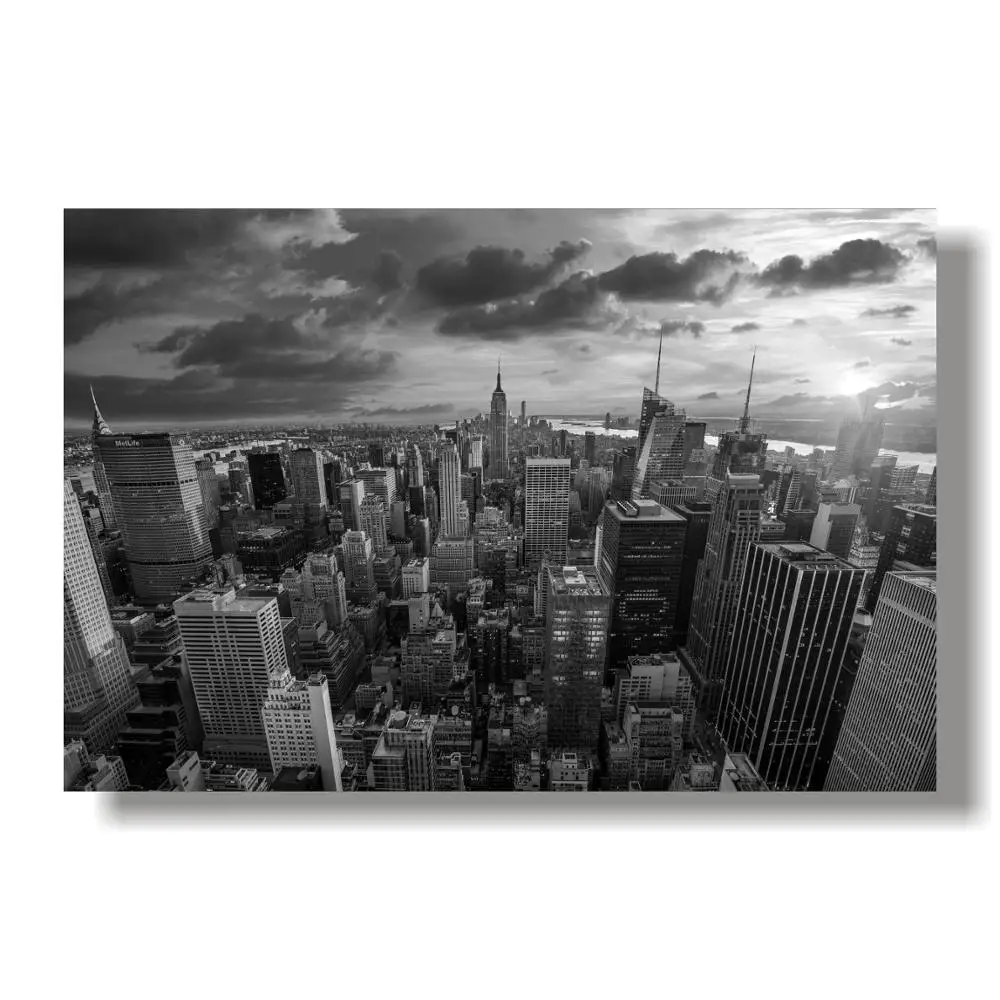 Современные настенные художественные пейзажи и принты Нью-Йорка черно-белые