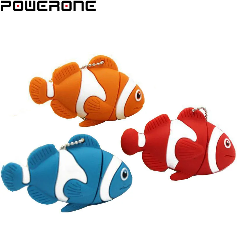POWEONE милый мультфильм животных рыбы Usb флэш накопитель карта памяти Флеш pendrive 4 ГБ