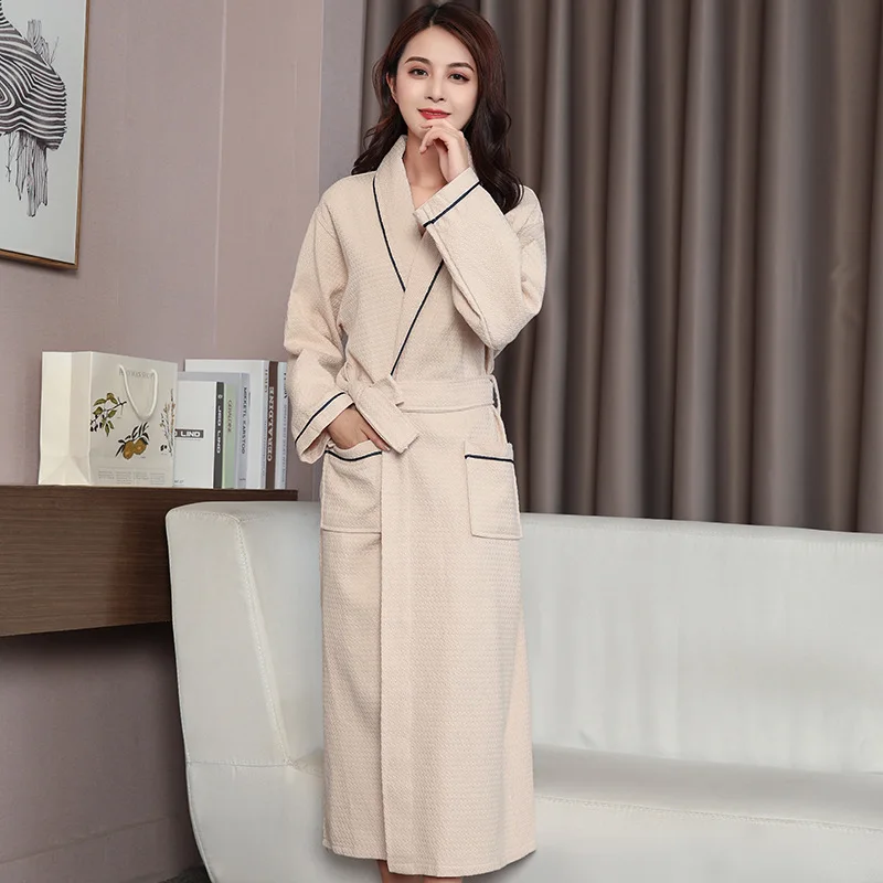 

Casual Waffle Robe Women Nightdress Home Clothes Autumn New Homewear Sleepwear Soft Kimono Gown Intimate Lingerie Nightwear
