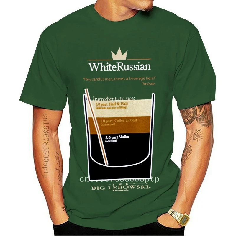 

Новая Черная футболка для взрослых с изображением комедии фильма большого ЛЕБОВСКИ, белая футболка с рисунком из России, крутая Повседневн...