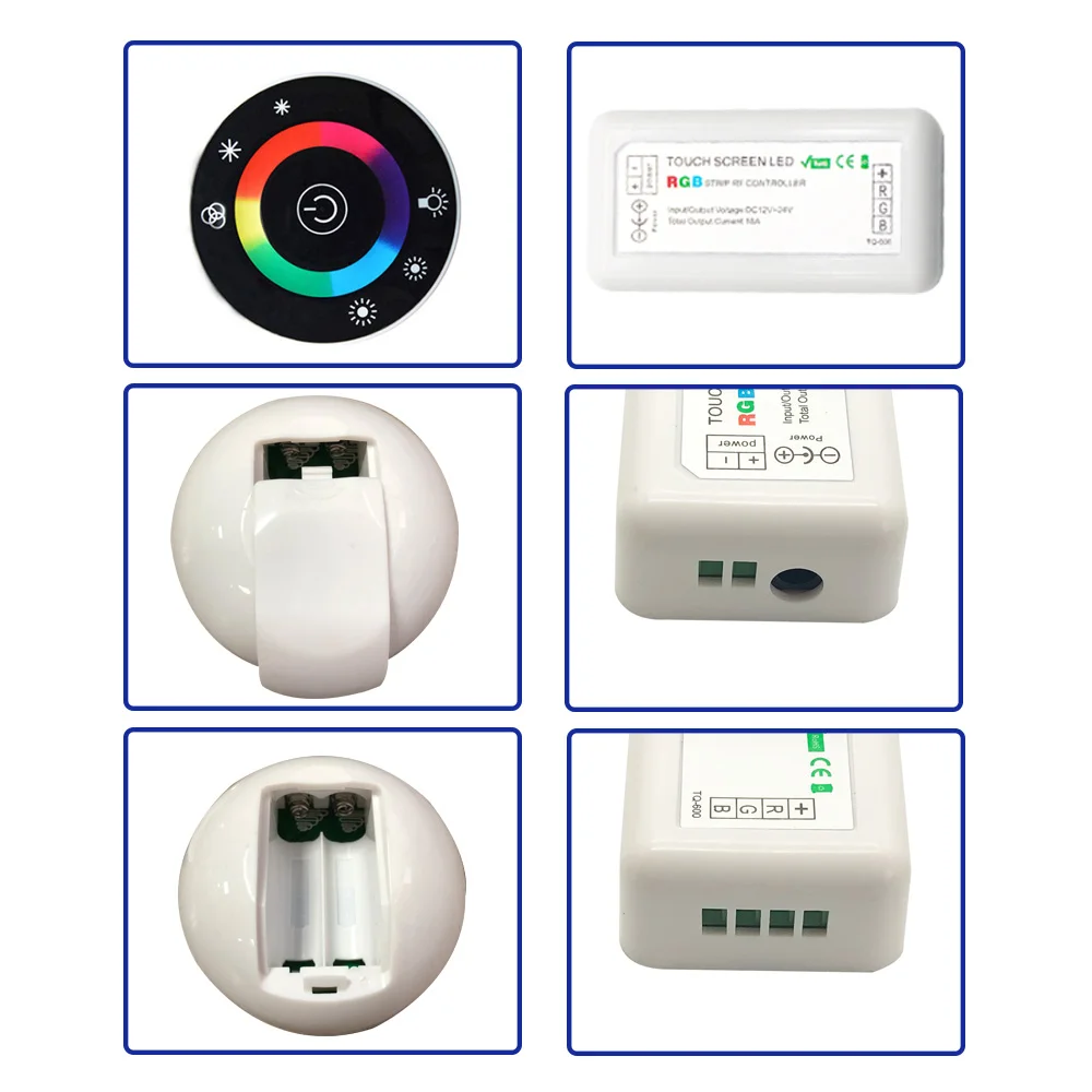 DC12V 24V круглая Сенсорная панель RGB контроллер беспроводной светодиодный диммер переключатель контроллер с регулируемой яркостью для светодиодный RGB светодиодная лента