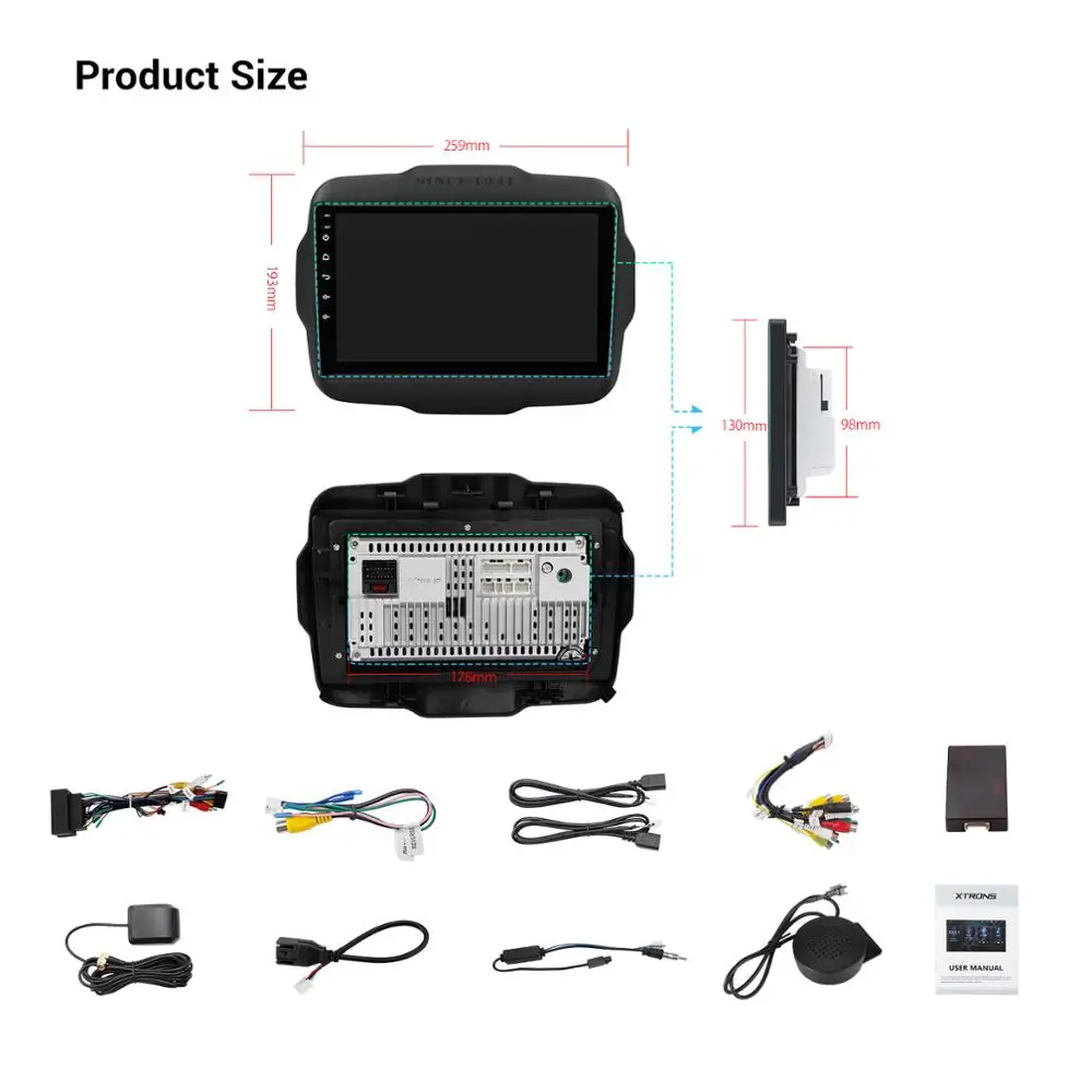 XTRONS 9 ''Android 10 0 DSP Автомобильный мультимедийный стерео радиоплеер для Jeep Renegade 2015