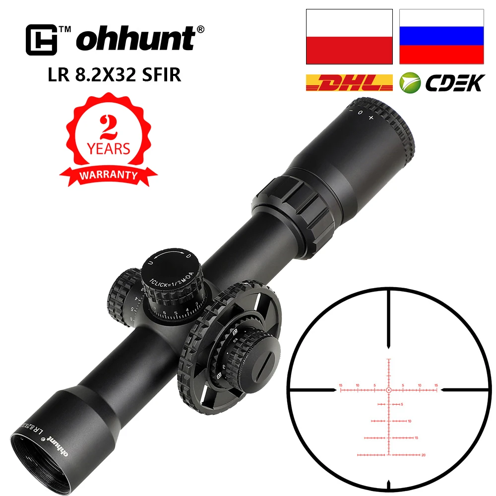 Ohhunt LR 8.2X32 SFIR охотничий прицел боковой Параллакс стеклянная гравированная сетка