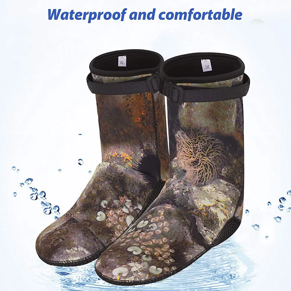 

1Pair 3mm Neoprene Diving Socks Boots Water Shoes Anti Slip Beach Warm Wetsuit Shoes Snorkel Surfing Swim Socks For Men Women