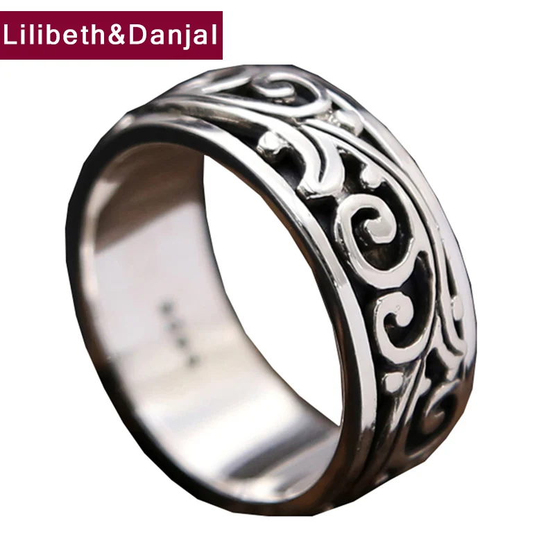 

Rotatable Plant Pattern Real 925 Sterling Silver Ring Vintage Fashion Jewelry Women Men 2021 New Free Shipping Anillos Mujer R22