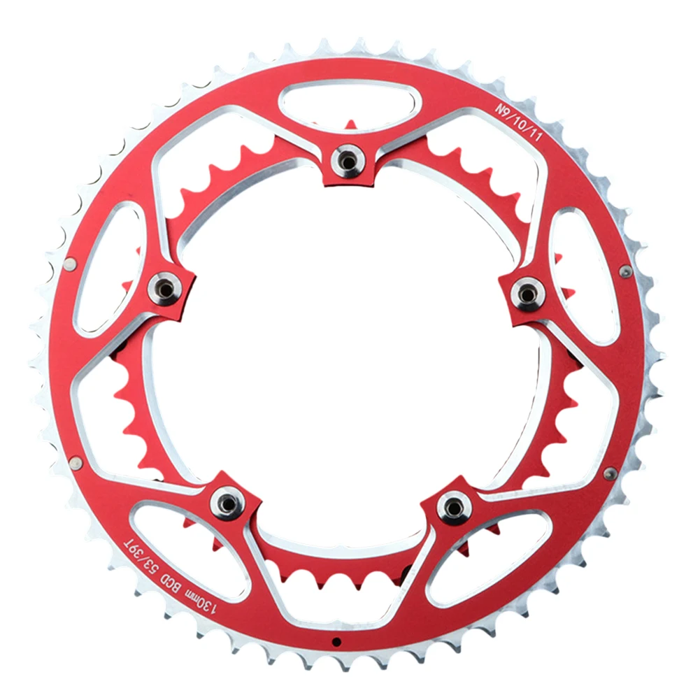 Двойная круглая велосипедная Звездочка из алюминиевого сплава 53T-39T для