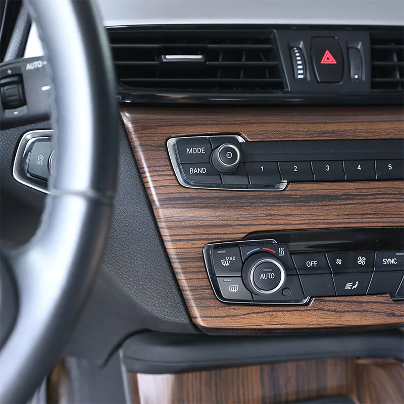 

Car accessories Pine Wood Grain ABS Chrome Central Control Decorative Panel Trim For BMW X1 F48 2016-2019 & BMW X2 F47 16-2019