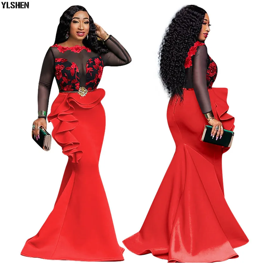 Новое платье в африканском стиле для женщин размера плюс облегающие вечерние