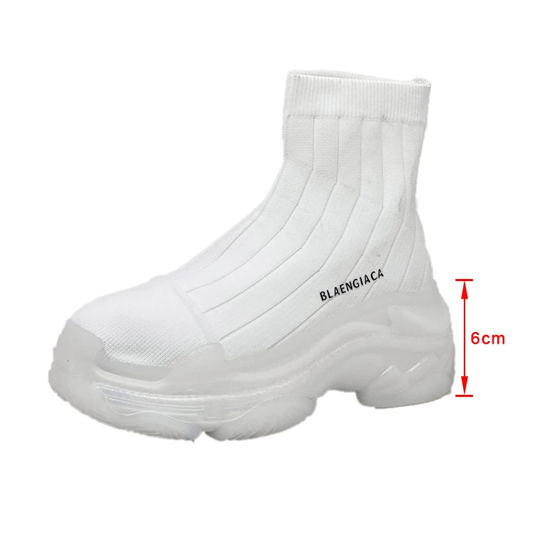 

2021 New Women's Boots Autumn Winter Low-Calf Boot Stretch Fabric Sock Shoes Solid Ladies Thick Heels Outdoor Female Shoes