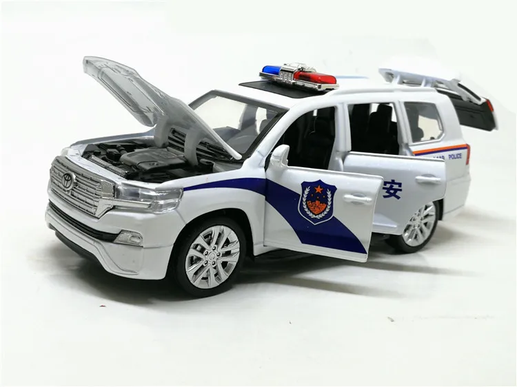 Новинка 1:32 литая под давлением литая модель автомобиля Toyota Land Cruiser, звуковой светильник, игрушечные машинки для детей, подарки для друзей