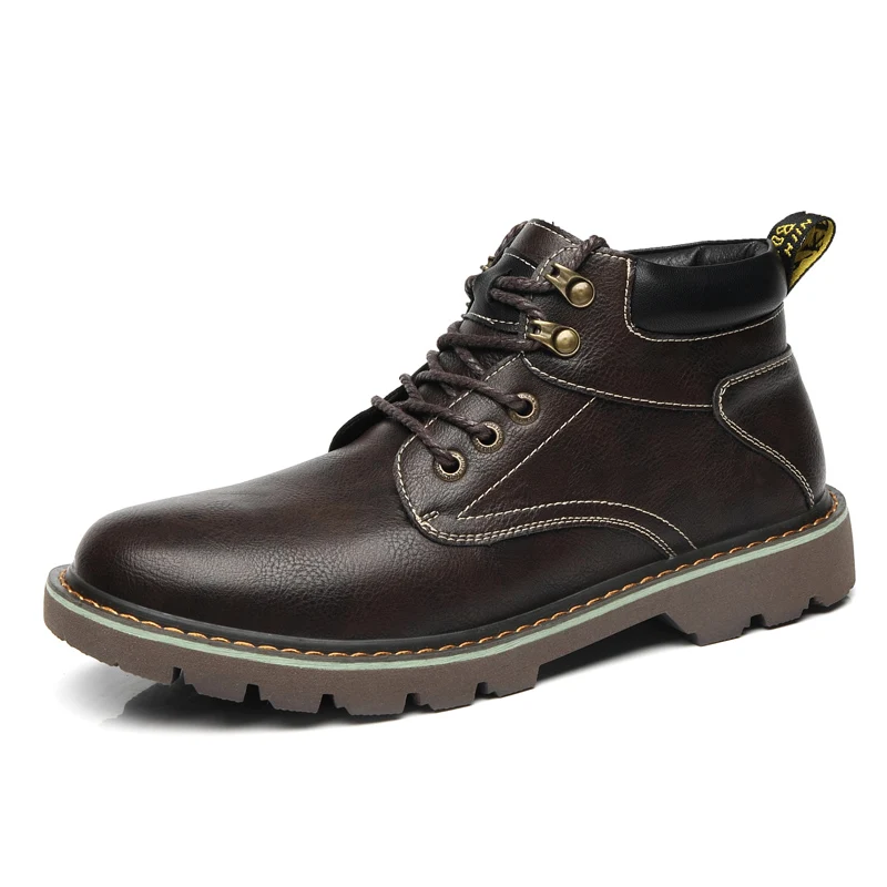 Зимние ботинки челси для мужчин Кожаная обувь Мужские Ботильоны Модная