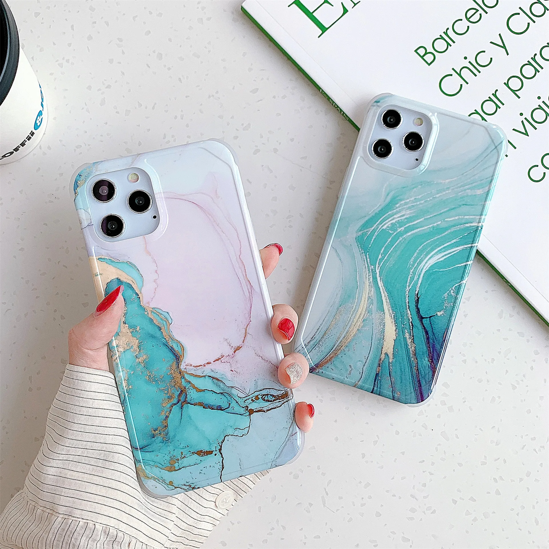 

Luxury Shockproof Marble Phone Case For iPhone 11 12 Pro Max XR X Xs Max iPhone 7 8 6 6s Plus SE2020 Smooth Matte Cover Cases