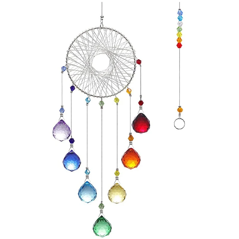 

Crystals Rainbow Maker Suncatcher, Garden Crystal Prism Ball Pendant Hanging Window Ornaments Wedding Decoration Gift