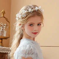 childrens wreath headdress flower jewelry princess cute western style girl flower girl show catwalk crown accessories