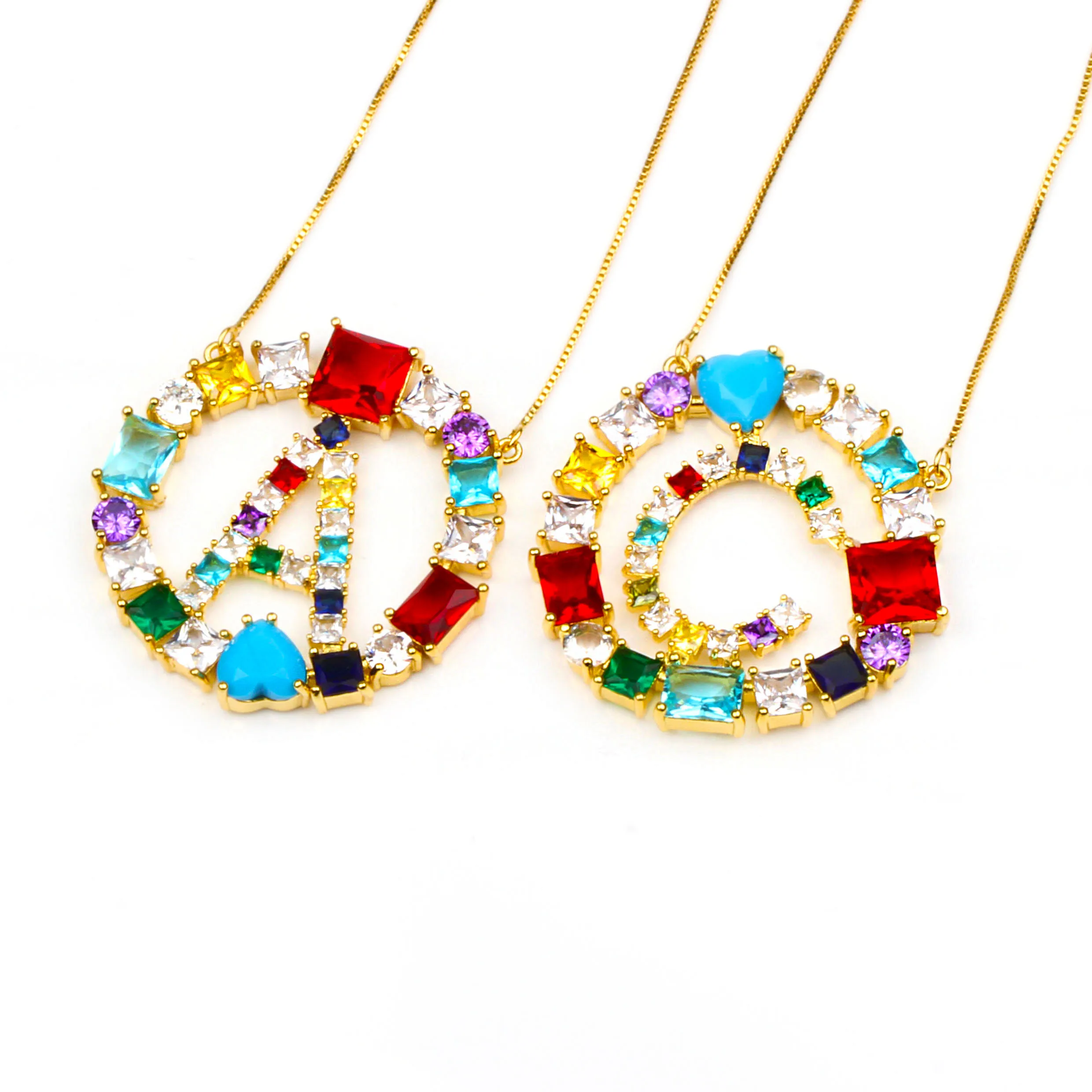 Цепочка с подвеской в виде букв искусственным Цирконом|Ожерелья подвеской| |