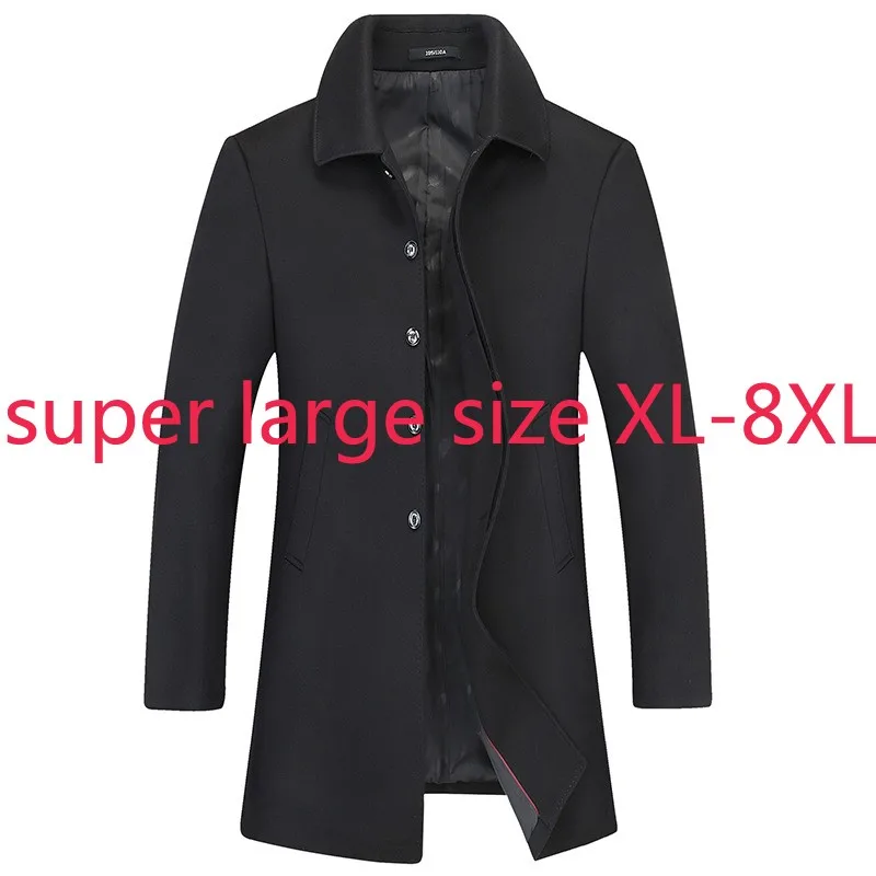 

New Arrival Super Large Autumn Winter Men Casual Windbreaker Covered Button Thick Men Coat Plus Size XL2XL3XL4XL 5XL 6XL 7XL 8XL