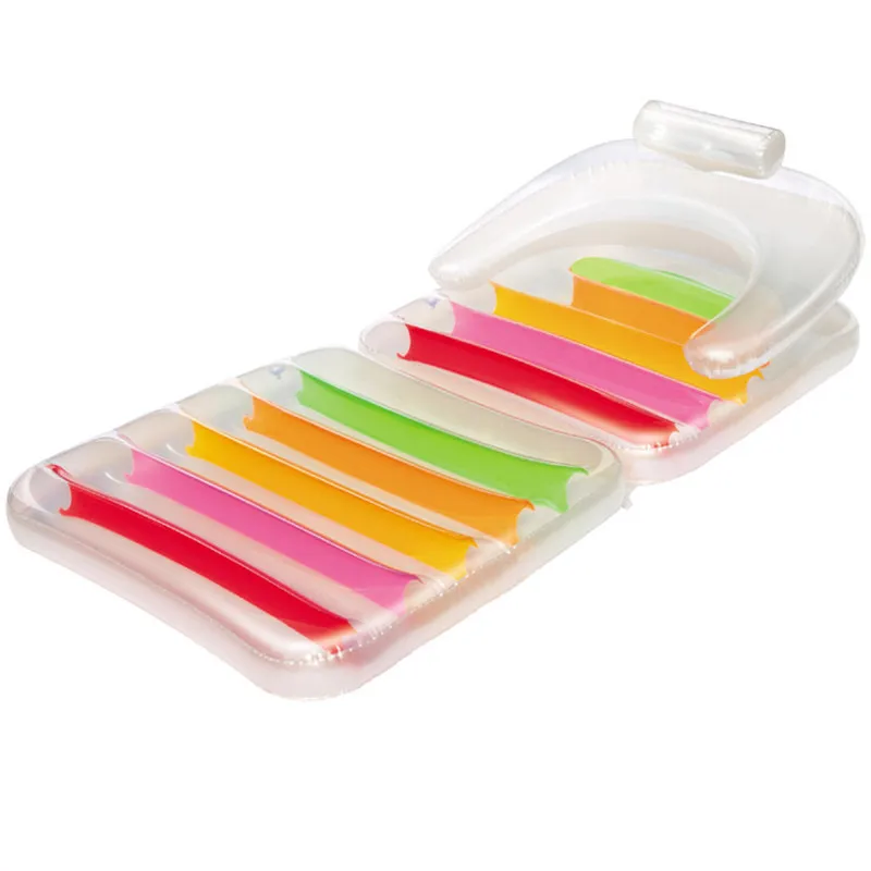 

Summer Pvc Material Foldable Backrest Water Recliner Inflatable Floating Row Floating Bed Water Bed Beach Mat Swimming Pool Toy