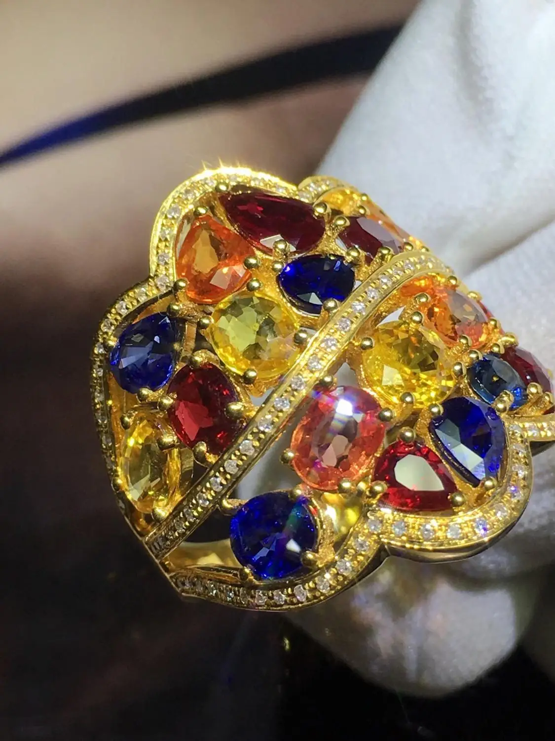 Ювелирные изделия из чистого 18-каратного желтого золота 100% натуральный красный