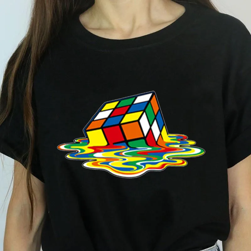 

The Big Bang Theory Cube Graphic Tee Shirt for Women,Femme Funny Harajuku T Shirt Korean Tops Kawaii Streetwear Gift