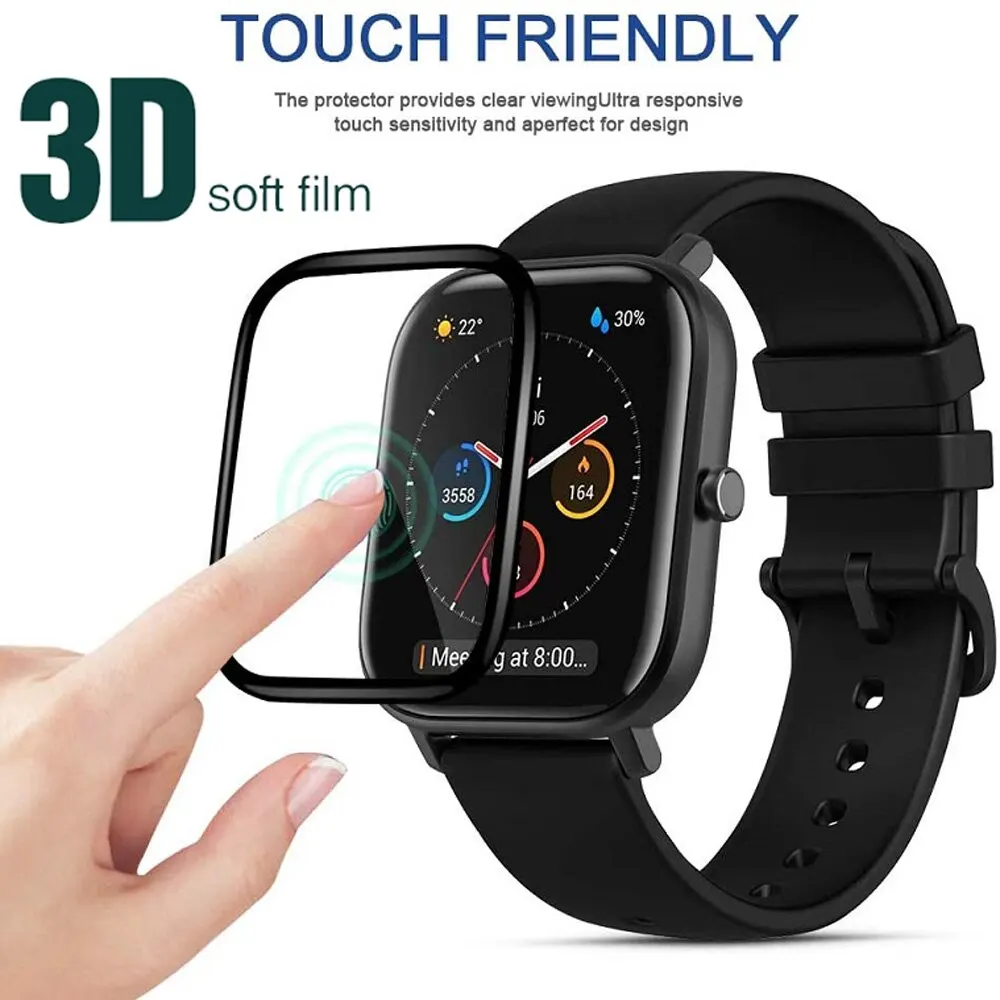 3D Curved Edge Soft Fibre Glass for Huami AMAZFIT GTS 2 Cover Screen Protector film for HUAMI Amazfit GTS2 GTS Protective Film