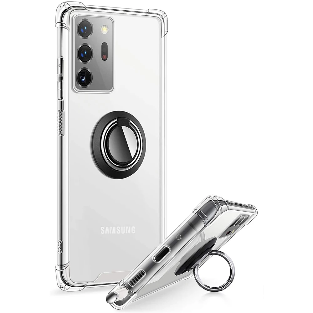 Противоударный мягкий чехол подушка с кольцом для Samsung Galaxy Note 20 Ultra 4G 5G S20 Plus S10 Lite 10