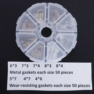 8 размеров, 4008001600 шт.коробка, металлические прокладки и нейлоновые износостойкие прокладки, аксессуары для парикмахерских ножниц
