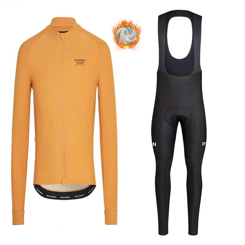 Winter Wool Long-sleeved Cycling Jacket Extremely Geothermal Vest Warm, Large Size, Slim, PNS Scotting Cycling Jersey Skying - Цвет: cycling jersey set 2
