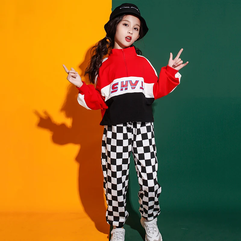 Детская танцевальная одежда в стиле хип-хоп для девочек джазовых танцев костюмы