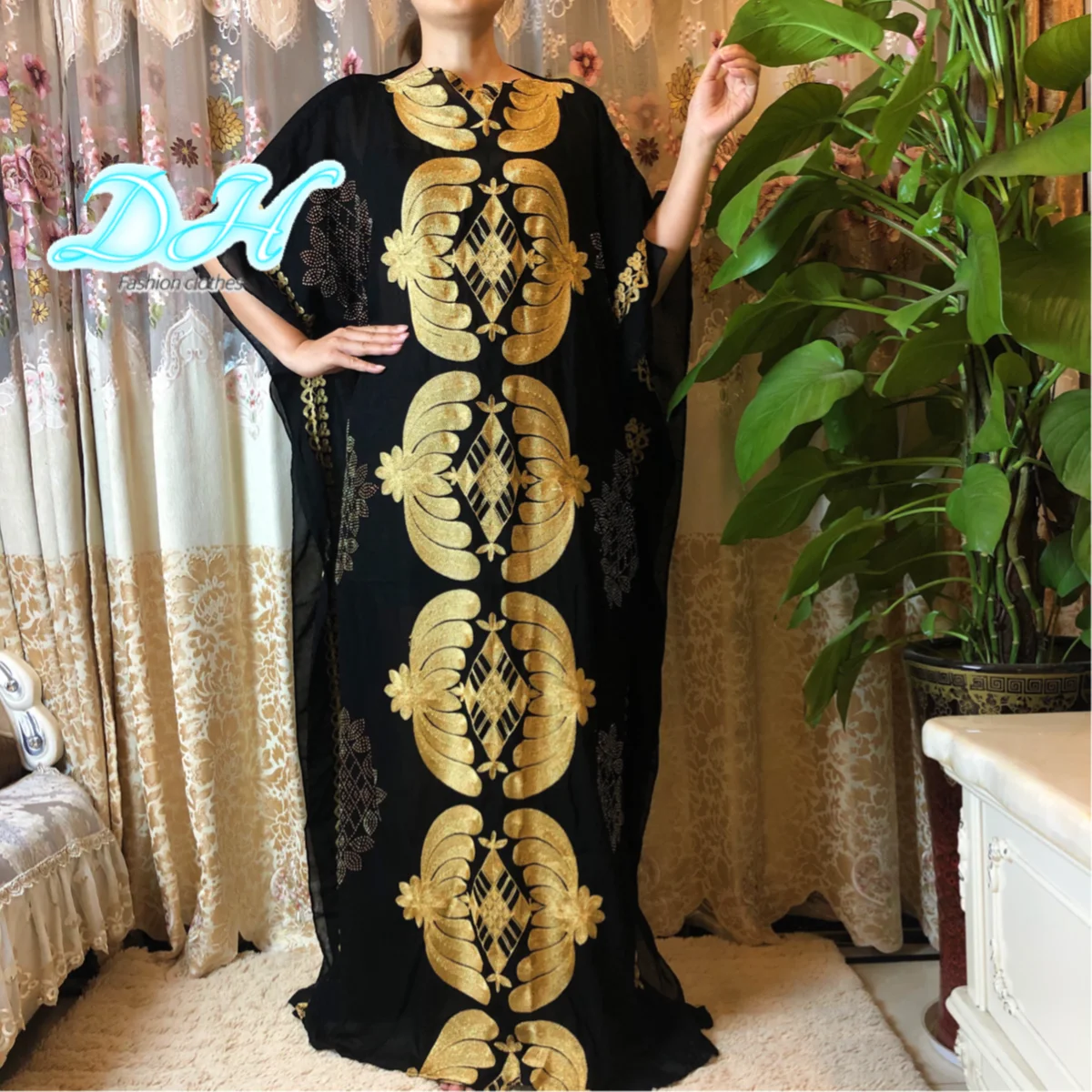 Abaya Dubai-vestidos africanos de algodón para mujer, túnica larga de muselina islámica, talla grande, HD037, 2021