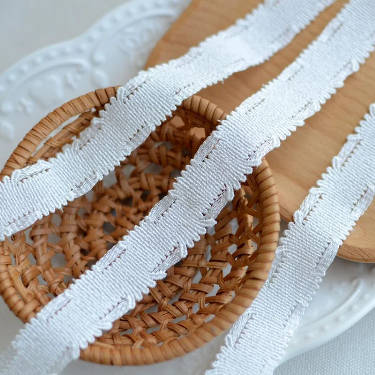 2 м белый хлопок DIY Планки цветочный дизайн и кружевной отделкой свадебные туфли