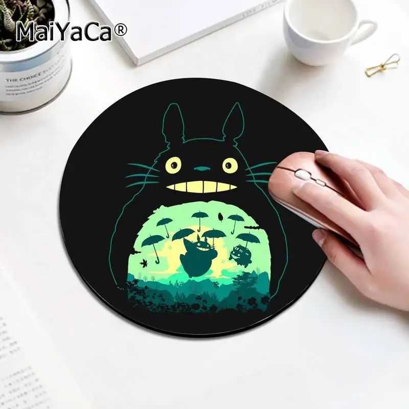 Cute Totoro Spirited Away Natural Rubber Gaming mousepad Desk Mat Round Desk Gamer Gaming Mat For PC Laptop Round Mouse Pad images - 6