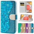 Лазерный порошок чехол с откидывающейся крышкой для Samsung Galaxy S6 S7 S8 S9 S10 E S20 FE S21 Примечание 10 20 Plus Ultra 5G бумажник с отделением для карт и рисунком Кожаный чехол