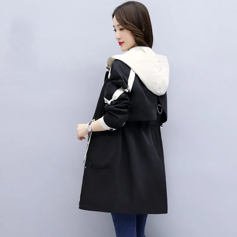 Ветровка женская демисезонная в Корейском стиле винтажная длинная свободная Y10