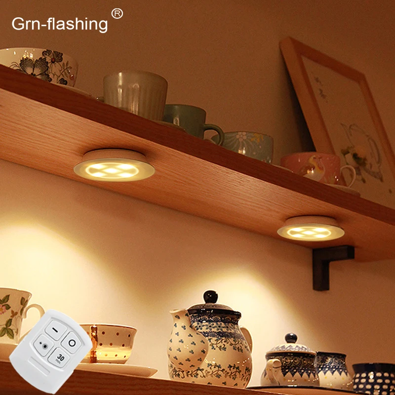 

5 Beads Led Under Cabinet Light Wireless Remote Control Dimmable Wardrobe Night Lamp for Bedroom Closet Kitchen