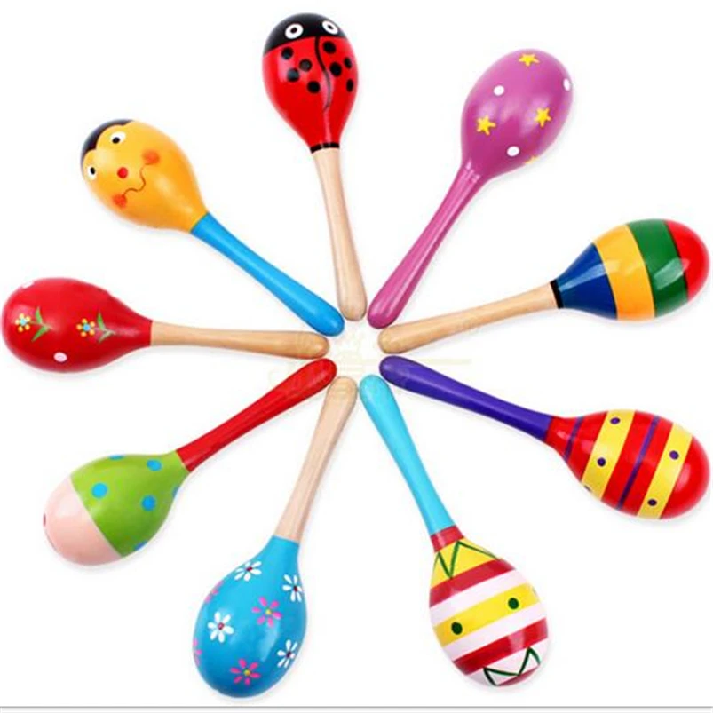 Погремушки детские развивающие деревянные 10 шт./лот 19 см 23 см|rattle toys|hand rattlehand bell |