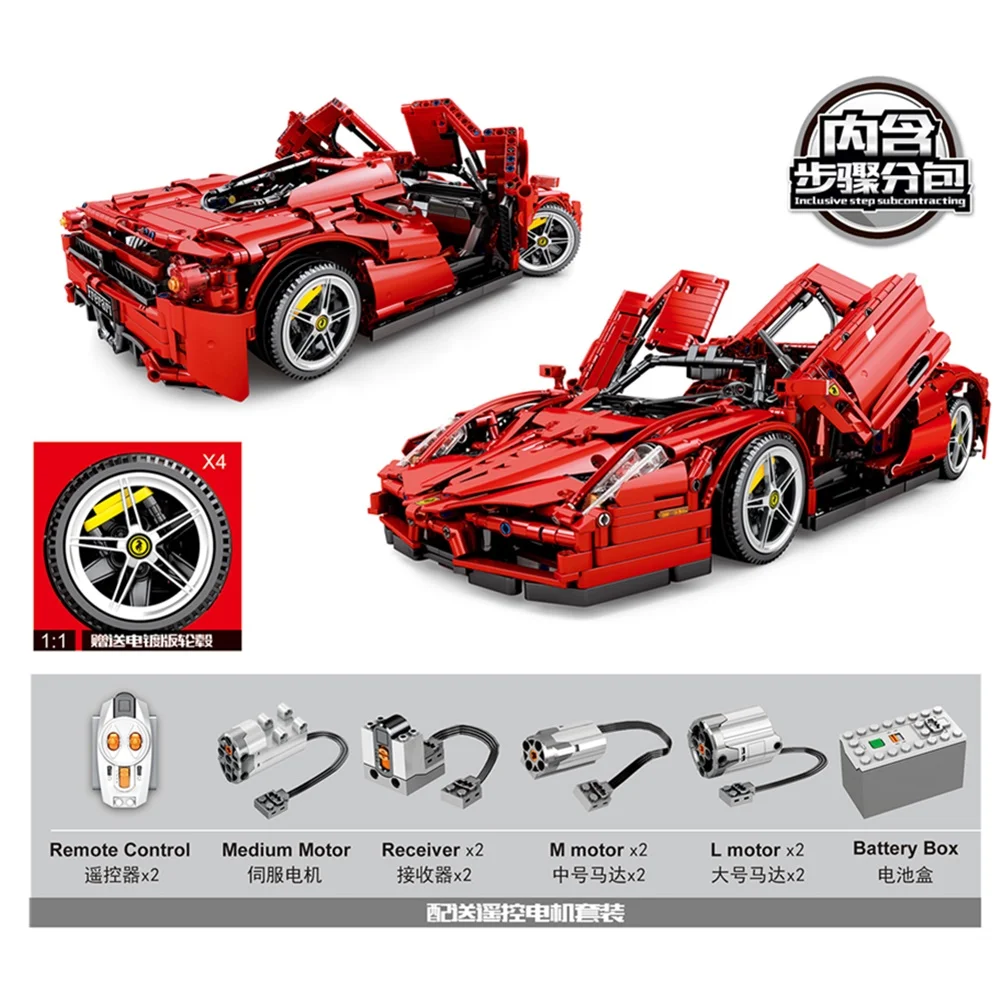 MOC супер красный Enzo Racers LaFerrari гоночный спортивный автомобиль строительные блоки наборы кирпичи подарок для детей игрушка совместимая техника