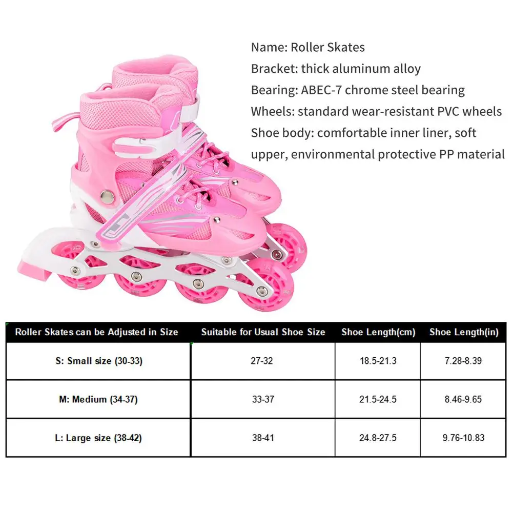 

4 Rodas Inline Skates Outdoor Roller Skates Adjustable Rollerblades Illuminating Wheels Children Tracer Adjustable Patines
