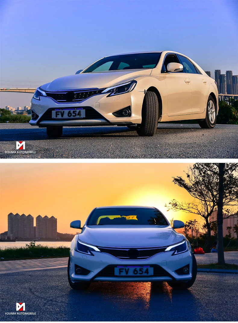 Hireno налобный фонарь для Toyota REIZ MARK X налобный фонарь в сборе светодиодный DRL ангел объектив Двойной Луч Ксенон 2 шт